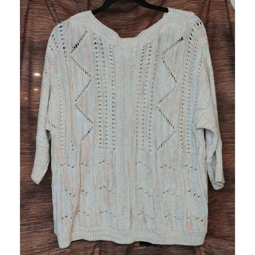 New York and Company Women's Lavender Crochet 1/2-Sleeve Pullover Size S - Picture 2 of 4